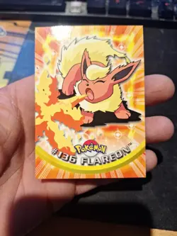 FLAREON #136 TOPPS Pokemon TV Animation BLUE LOGO Series 3 Non Holo NM - Image 2