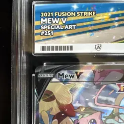 Pokemon Fusion Strike Mew V 251/264 Alt Art ACE 10 Perfect Subgrades GEM MINT 💎 - Image 2