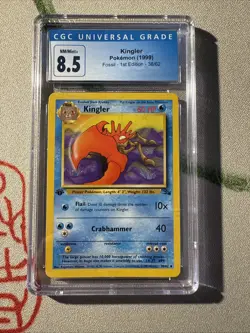 Pokemon Kingler TCG Card 38/62 Fossil 1st Edition Regular Common CGC 8.5 - Image 1