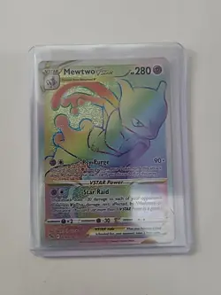 Pokemon Go Mewtwo VSTAR Secret Rainbow Rare Card 079/078 Near Mint Condition - Image 1