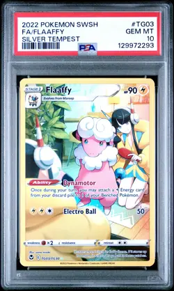 2022 POKEMON SWORD & SHIELD SILVER TEMPEST #TG03 FULL ART/FLAAFFY PSA 10 - Image 1