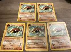 LOT OF 5!!! Kabuto 1st Edition Fossil Set Pokemon WOTC TCG Common Card #50/62 - Image 1