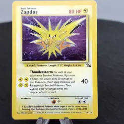 Zapdos Holo Fossil 15/62 Unlimited Pokemon TCG Card WOTC Vintage Rare NM ? - Image 1