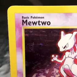 Mewtwo Holo Rare Base Set 2 10/102 WOTC Pokemon TCG MP Vintage Psychic Card - Image 3