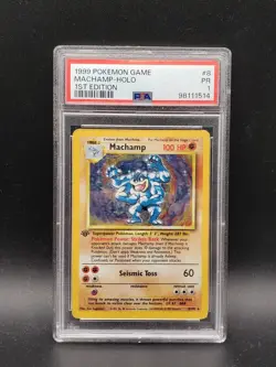1999 Pokemon Game Machamp Holo 1st Edition #8/102 PSA 1 #8 - Image 1