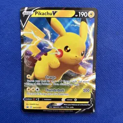 Pikachu V - SWSH061 SWSH: Sword & Shield Promo Cards NM Pokemon Card TCG B - Image 1