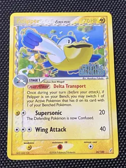 Pokemon Card - Pelipper Crystal Guardians Stamped 26/100 Reverse Holo LP/NM - Image 1