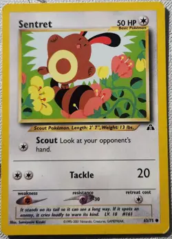 Sentret 63/75 Neo Discovery 2001 Vintage WOTC Pokemon Cards TCG Near Mint LP - Image 1