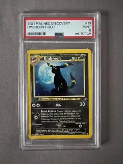 PSA 9 Umbreon 13/75 Neo Discovery Holo Pokemon Card Mint WOTC Vintage - Image 1