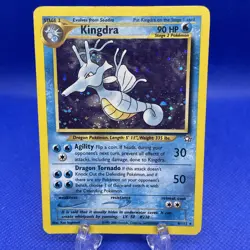 Pokemon TCG Kingdra Neo Genesis Holo Rare Card 8/111 semi swirl in antlers - Image 1