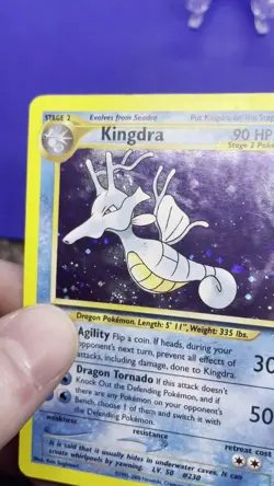 Pokemon TCG Kingdra Neo Genesis Holo Rare Card 8/111 semi swirl in antlers - Image 2