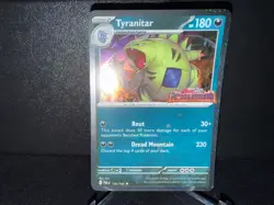Tyranitar 135 Pokemon Paldea Evolved Stamped Cosmos Holo SWIRL Promo Card NM+ 🌀 - Image 1
