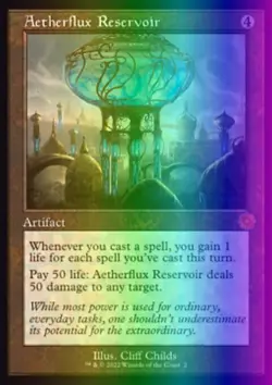 MTG Aetherflux Reservoir (2/126) The Brothers' War Retro Artifacts LP FOIL - Image 1