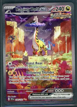 Pokemon TCG Temporal Forces Raging Bolt EX Special Illustration Card 208/162 NM - Image 1
