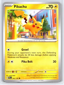 2023 Pokemon TCG - SV Paldea Evolved - Pikachu Regular 62/193 - NM - Image 1