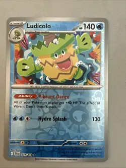 Pokemon TCG * Journey Together 037/159 Ludicolo RARE REVERSE HOLO * FRESH PK - Image 1