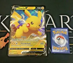 Pikachu V - SWSH061 Black Star Promo (Pokemon) JUMBO OVERSIZED - Image 1
