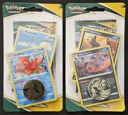 2x Pokemon Evolving Skies Checklane Blister Houndoom & Octillery Booster Packs - Image 1