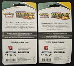 2x Pokemon Evolving Skies Checklane Blister Houndoom & Octillery Booster Packs - Image 2