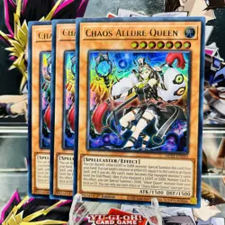 3x Yugioh Playset Chaos Allure Queen MP25-EN242 Ultra Rare 1st Ed Near Mint - Image 1