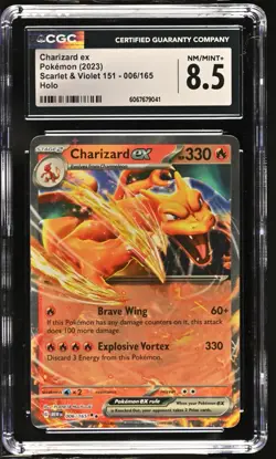 🔥🔥 CGC 8.5 Charizard EX 006/165 Japanese 151 Double Rare Pokemon Card - Image 1