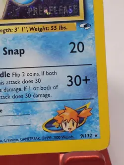 Mistys Seadra Prerelease Gym Heroes Holo Rare Unlimited Pokemon Card 9/132 - MP - Image 5