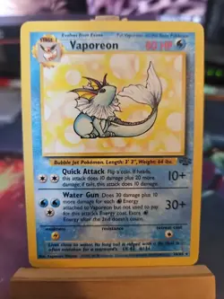 Pokemon TCG Vaporeon Jungle Card 28/64 Unlimited Rare, LP Condition Non Holo - Image 1
