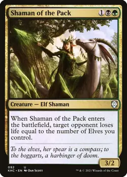 MTG Magic the Gathering Shaman of the Pack (92/135) Kaldheim Commander NM - Image 1