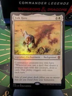 MTG Folk Hero Commander Legends: Battle for Baldur's Gate Foil Slightly Damaged - Image 1