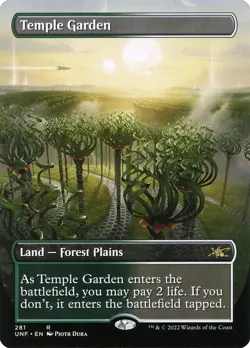 [MTG] Temple Garden (Foil) (Borderless) (281) (UNF) NM - Image 1