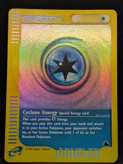 Cyclone Energy 143/144 Skyridge Reverse Holo Rare Pokemon TCG Nintendo MP+ - Image 3