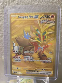 Pokemon TCG Gouging Fire EX 214/162 Hyper Rare NM New Gold SV05 Temporal Forces - Image 1