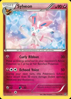 Pokemon Sylveon (72/124) Furious Fists LP REVERSE HOLO - Image 1