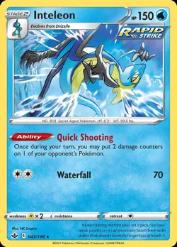 Pokemon Inteleon (43/267) Chilling Reign LP HOLO - Image 1