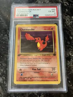 1st Edition PSA Grade 5 and 6 Charmander Dark Charmeleon Dark Charizard Pokemon - Image 2