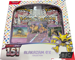 Pokemon TCG Scarlet and Violet - 151 Alakazam ex Collection Box - 4 Packs for sale online - Image 1