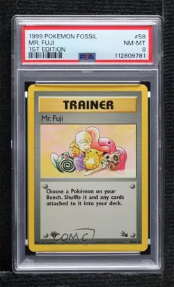 Mr Fuji 1st Ed. Pokemon Fossil PSA 8 1999 - Image 1