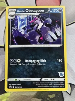 Pokemon TCG Galarian Obstagoon #SWSH193 Black Star Promo/Eevee Stamped/BA 2022 - Image 1
