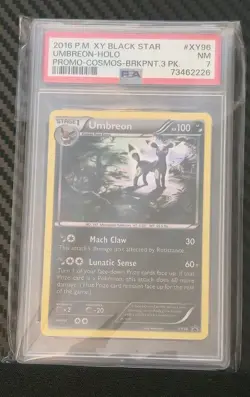 2016 Pokemon Umbreon XY Black Star Promo 3 Pack Blisters Cosmos PSA 7 - Image 2