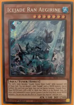 YuGiOh Icejade Ran Aegirine Secret Rare 1st Edition BLTR-EN081 - Image 1