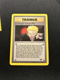 Lt. Surge’s Secret Plan 107/132 NM -Vintage Rare Pokemon Card- Gym Challenge (5q - Image 1
