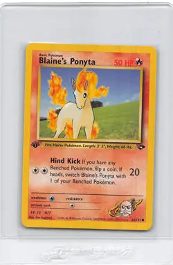 Blaines Ponyta 64/132 - 1ST EDITION - Gym Challenge - VINTAGE Pokemon Card - NM - Image 1
