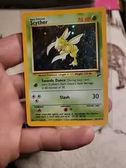 Pokemon TCG Scyther 2nd Edition Holo Card #17/130 WOTC - Image 1