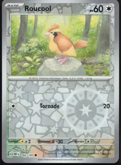 Carte Pokemon Roucool 162/197 Reverse Flammes Obsidiennes Francais - Image 1