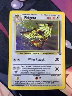 Pidgeot Pokemon TCG Jungle Set Unlimited 8/64 Rare Holo 1999 Vintage - Image 1