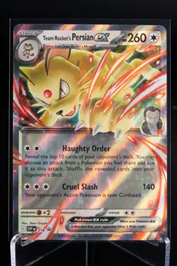 Team Rocket’s Persian EX 218 Promo Destined Rivals Pokemon Card TCG NM - Image 1