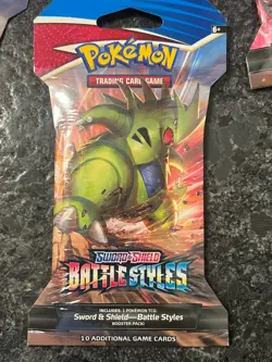 Lot (6) Pokemon TCG Sword And Shield Battle Styles Sleeved Booster Packs - NEW - Image 3