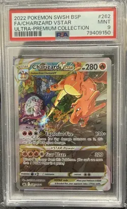 2022 POKEMON SWSH BSP FA/CHARIZARD V STAR ULTRA-PREMIUM COLLECTION#262 PSA 9 - Image 1