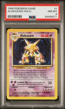 PSA 8 NEAR MINT - MINT 1999 Pokemon Base Set 1/102 Alakazam Holo Rare WOTC - Image 1