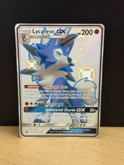 Lycanroc GX SV67/SV94 Hidden Fates Full Art Shiny Holo Rare Pokemon Card NM - Image 1